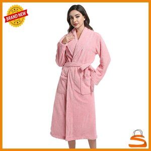 Soft Shawl Collar Bathrobe - Quick Dry Microfiber - Women's Lounge Robe